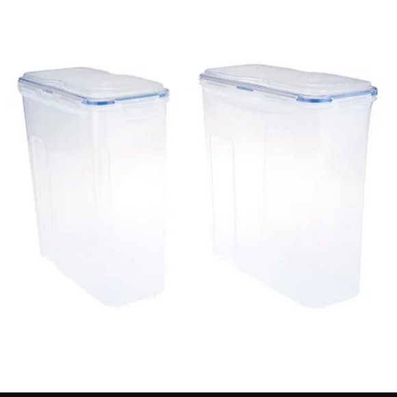 Lock & Lock Set of 2 14-Cup Cereal Containers Storage Set Clear - Picture 2 of 11